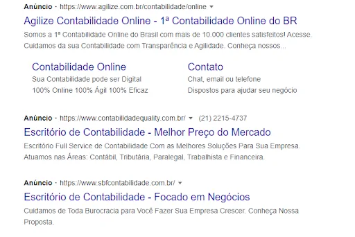 Exemplo de anúncio marketing para escritórios de contabilidade